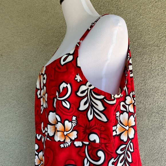 🌺 Hilo Hattie Hawaiian Sundress Red & White Dress - Picture 6 of 8